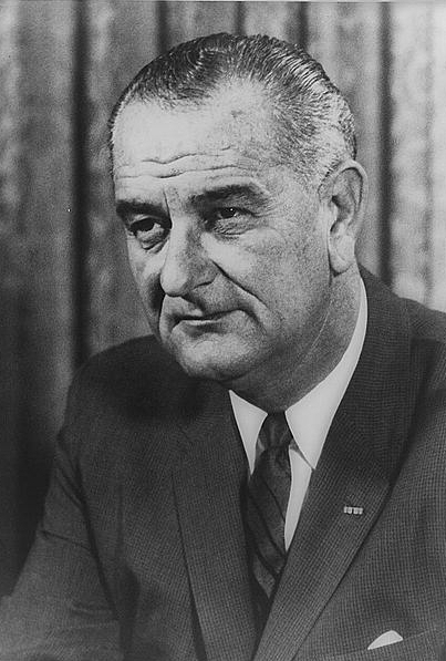 [Lyndon B. Johnson, head-and-shoulders portrait, facing...