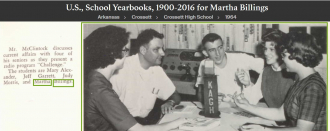 Martha Anne Billings-McCarthy--U.S., School Yearbooks, 1900-2016(1964) radio show challenge