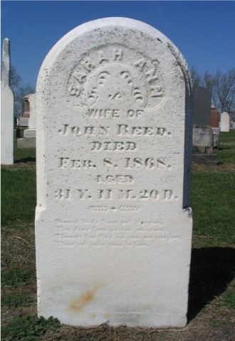 Sarah Ann (Lattig) Reed Tombstone