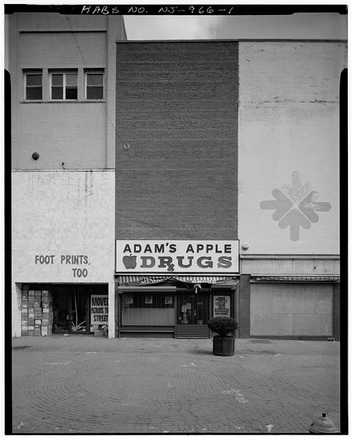 1. Facade elevation, (south side of building) looking...