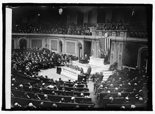 Harding addressing Congress, 2/28/22