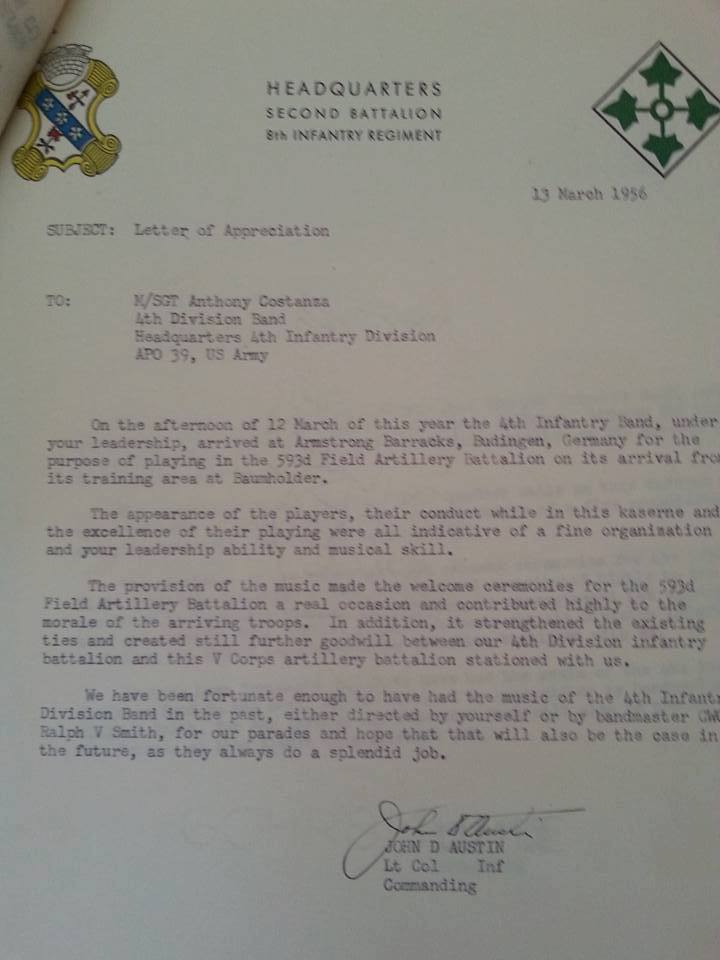 Master Sergeant Anthony Costanza, 4th Infantry