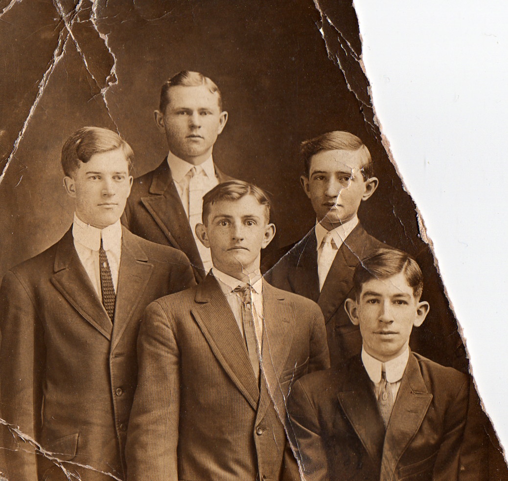 Five unknown young men