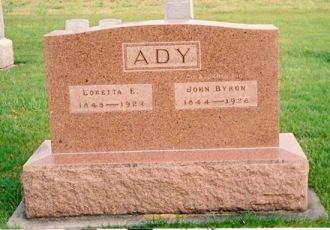 John Byron Ady & Loretta Elizabeth Sowle gravestone