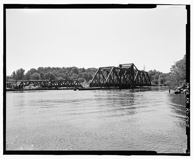 5. View of bridge from Seekonk River looking south -...