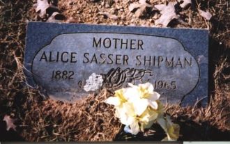 Alice Sasser Shipman Marker: Apple Hill Cemetery