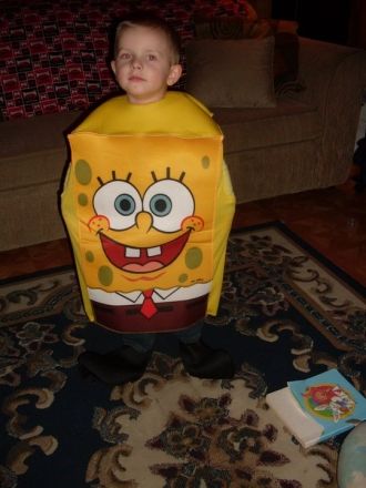 Mikey Parsley in his Sponge Bob costume 