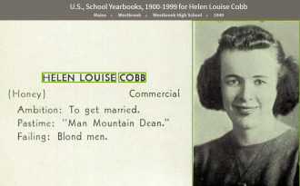 Helen Louise Cobb-McSween --U.S., School Yearbooks, 1900-1999(1940)