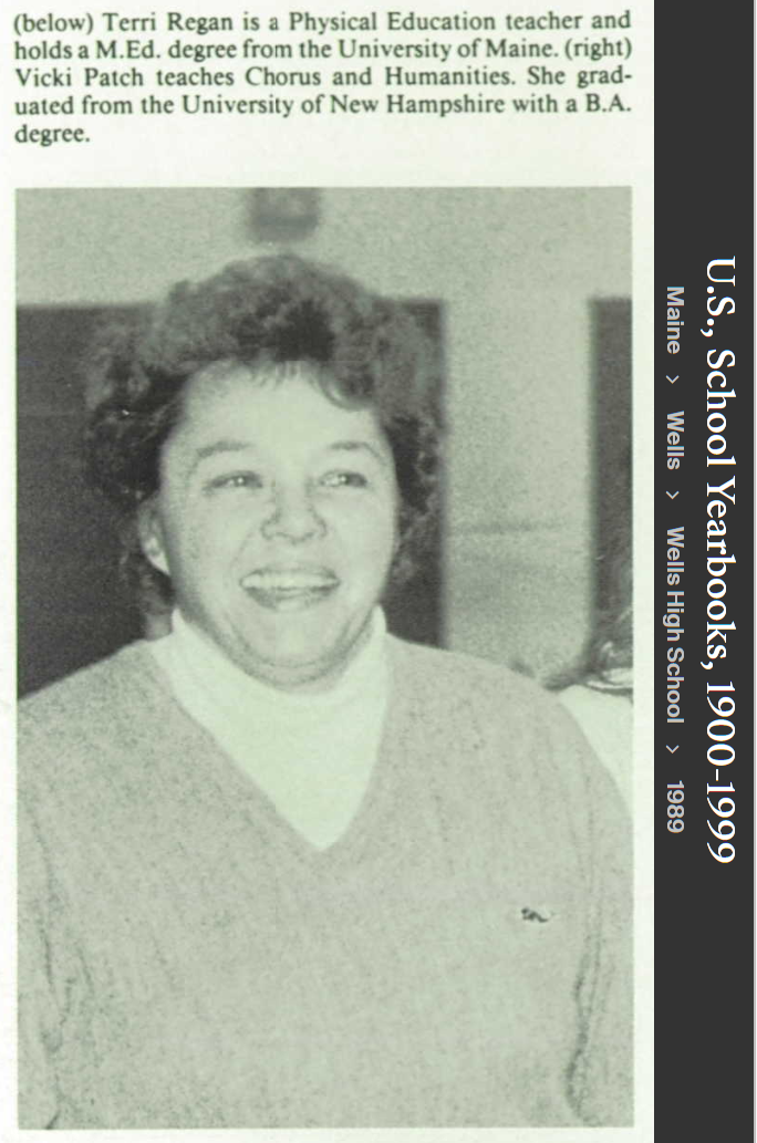 Terri Jean Daly-Regan--U.S., School Yearbooks, 1900-1999(1989)Teacher phys. Ed