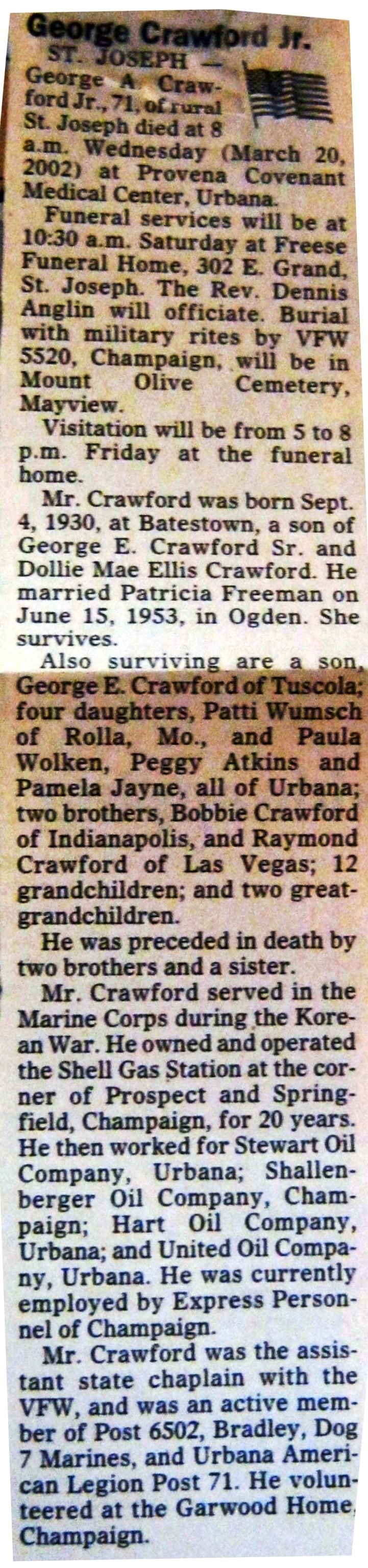 George Alexander Crawford, Jr's Obituary