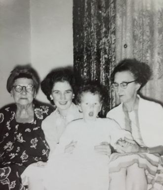 Minnie Sidler - 4 generations, 1958