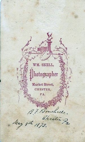 Back of photograph by William Snell