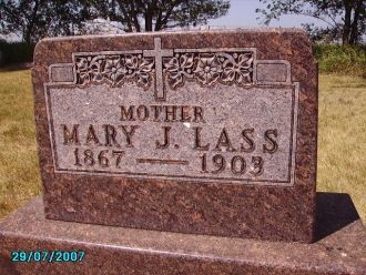 Gravestone of Mary "Mamie" J. (McGuire) Lass
