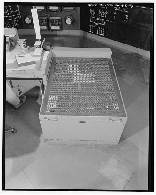 View of button board which accommodates the 1200 button...