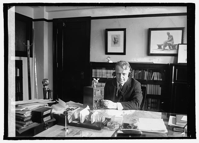 Secty. Davis with radio, [3/9/22]