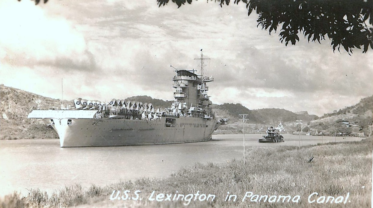 USS Lexington in Panama Canal