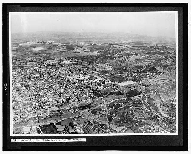 Jerusalem , s.e. corner of city showng the temple area,...