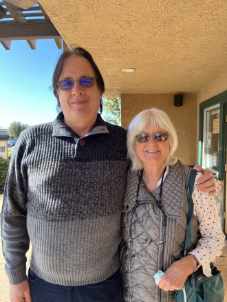 Craig and sister Ann out for Christmas lunch in December 2024