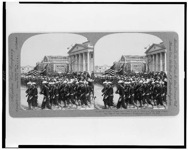 Military parade in front of the auditorium...