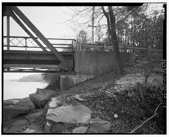 17. DETAIL, WEST ABUTMENT, FROM NORTH, SHOWING CONCRETE...