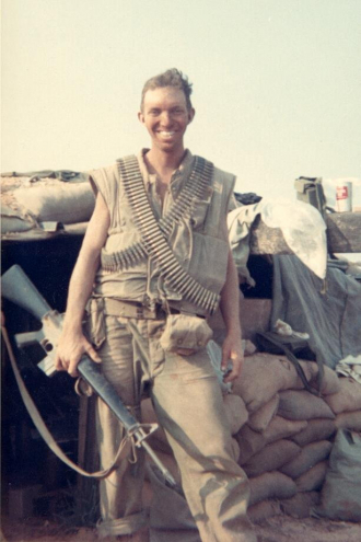 Lance Cpl Arthur M. Byrd USMC at An Hoa combat base, Republic of Viet Nam
