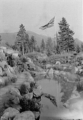 Canadian scenes. Flag near water II