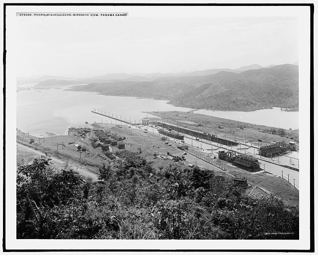 Pedro Miguel Locks, birdseye view, Panama Canal