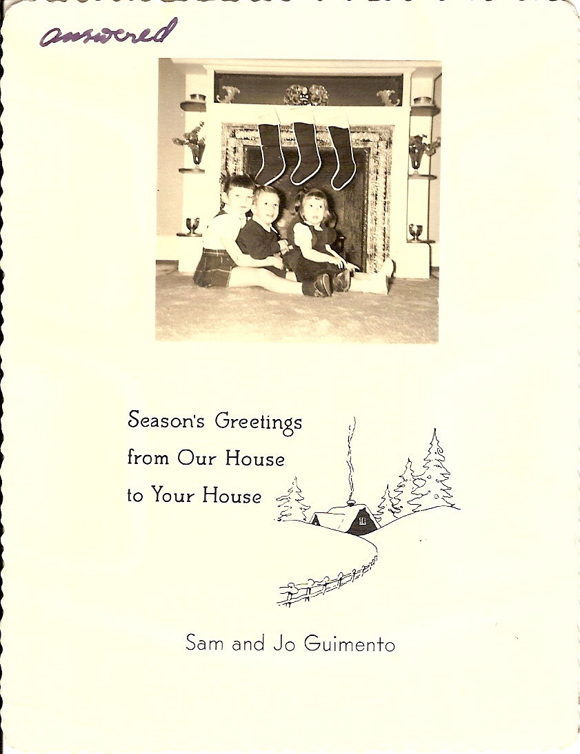 Christmas card circa 1950s