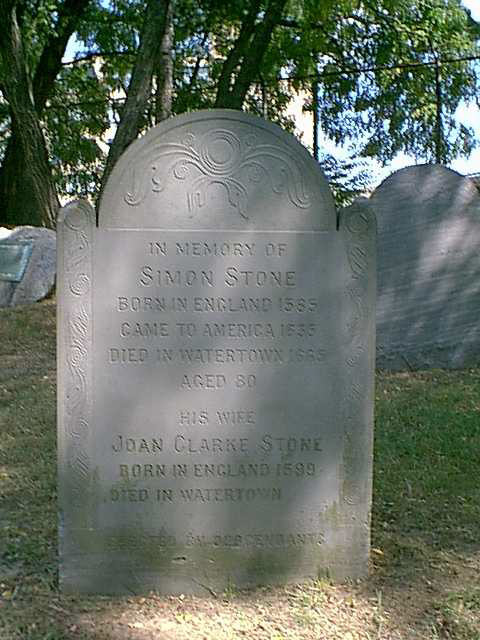 Simon and Joan Clarke Stone headstone