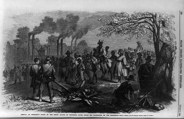 Arrival at Chickasaw bayou of the Negro slaves of...
