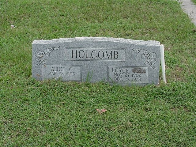 Holcomb Grave stone
