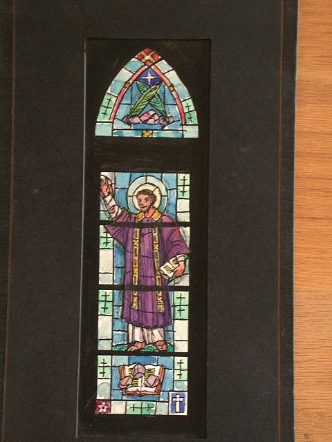 [Design drawing for stained glass window with St....