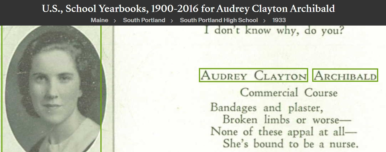Audrey C Archibald-Pender--U.S., School Yearbooks, 1900-2016(1933)