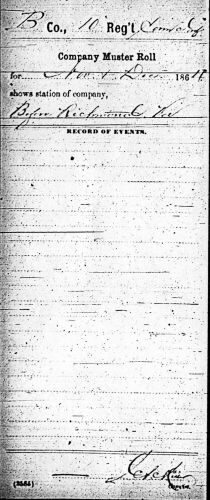 Tenth Conncecticut, Co B Muster Roll, Twentieth