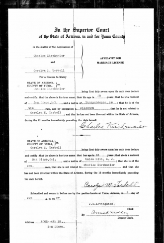 Charles Kirchmaier Marriage License
