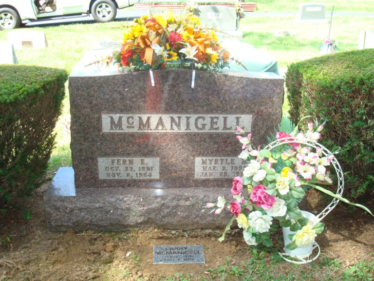 Mytle,Fern,and Larry McManigell gravesite and stones.