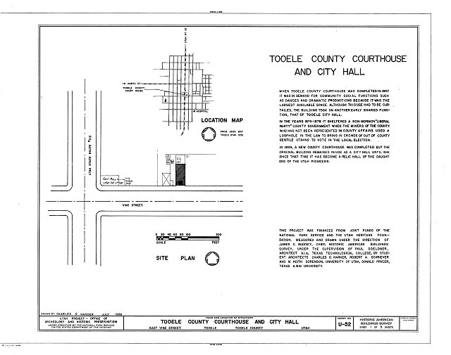 HABS UTAH,23-TOO,1- (sheet 1 of 5) - Tooele County...