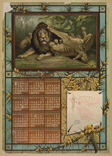 The Strobridge Lithographing Co. Calendar, 1883