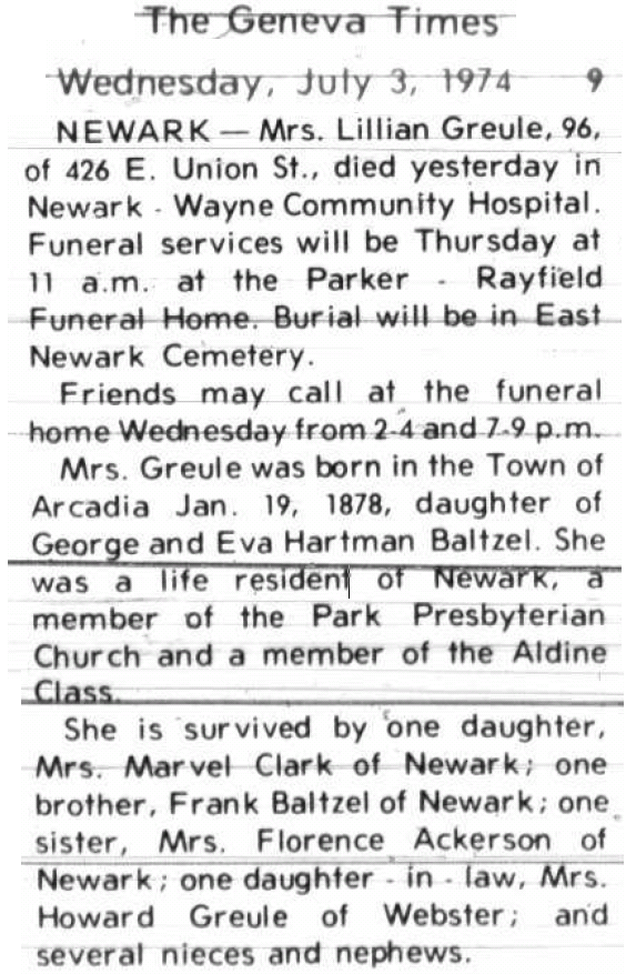 Lillian Greule Obituary
