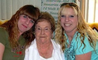 My twin sister Jennifer and I with our Grandmother Albertine