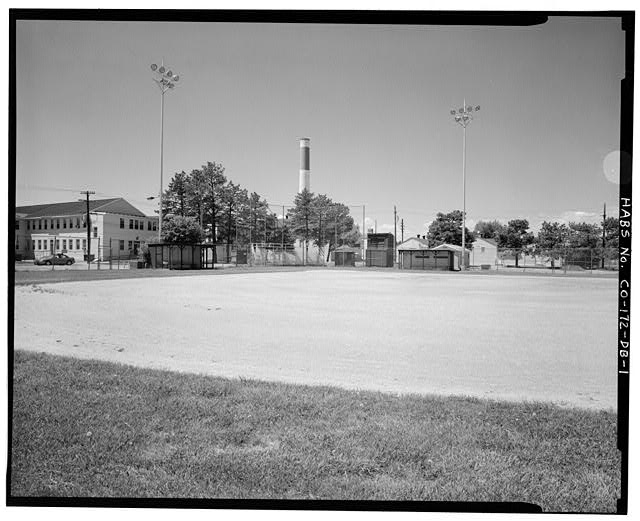 Infield and backstop from shallow right field -...