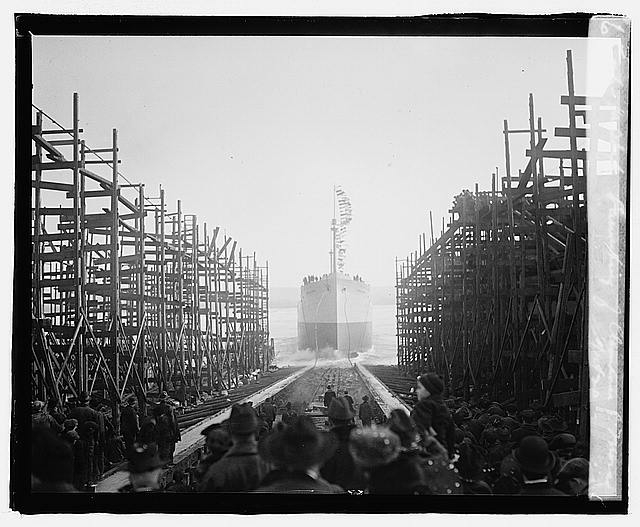 Va. ship launching of Clemence C. Morse, 1/10/20