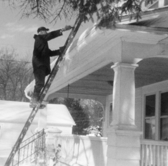Earl Smith clearing snow