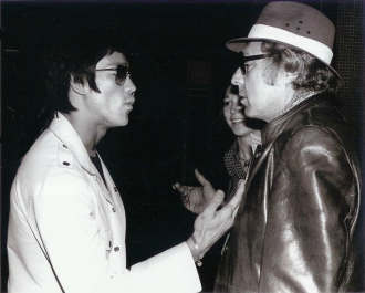 Stirling Silliphant and a close-up with Bruce Lee.