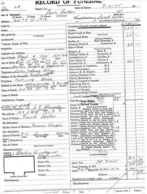 Funeral Record Dave Dollar