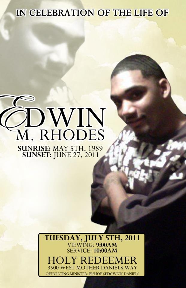 Edwin M Rhodes funeral program