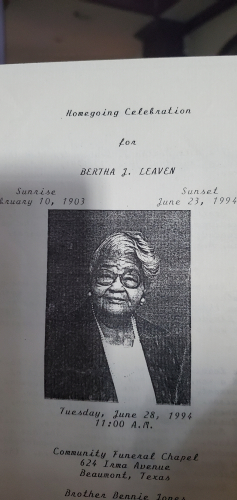 Bertha (Jackson) Leaven Bertha (Jackson) Leaven