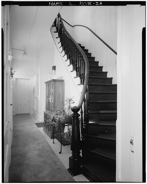 24. Rear hall and stairs, first floor; looking WNW. (Ryan...