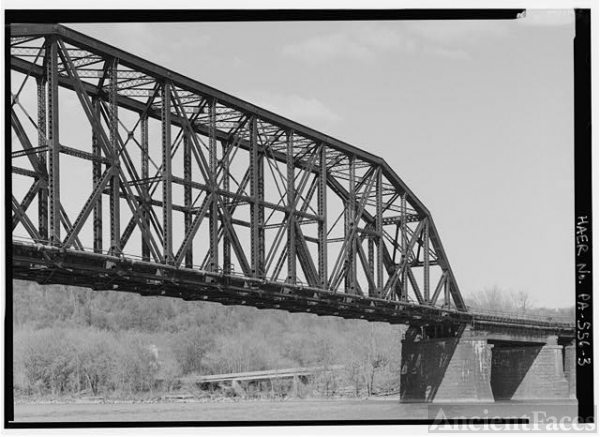 Detail of truss span and eastern approach girders,...