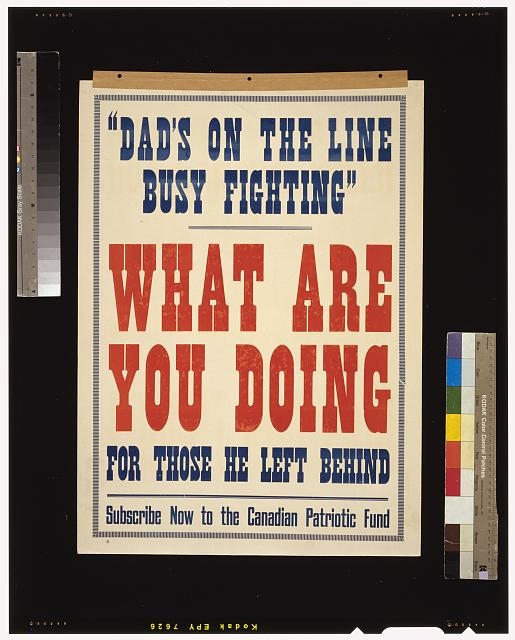 "Dad's on the line busy fighting." What are you doing for...